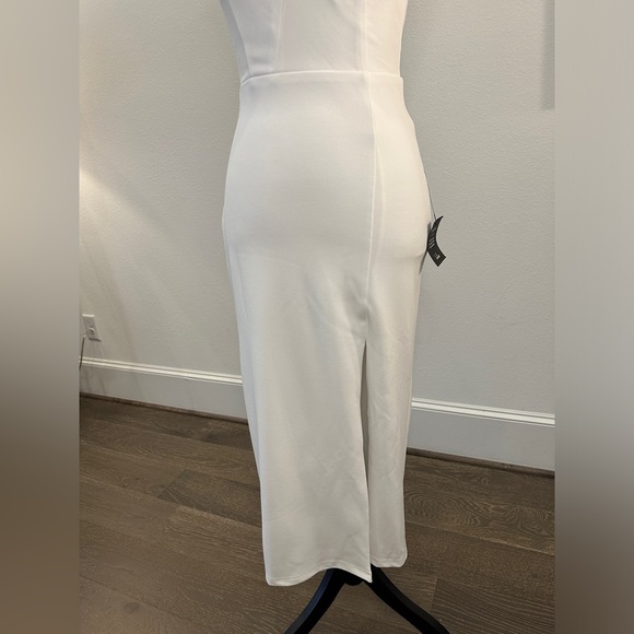 NWT LuLu’s Dress : Cocktail Club White One-Shoulder Midi Dress - Picture 2 of 8